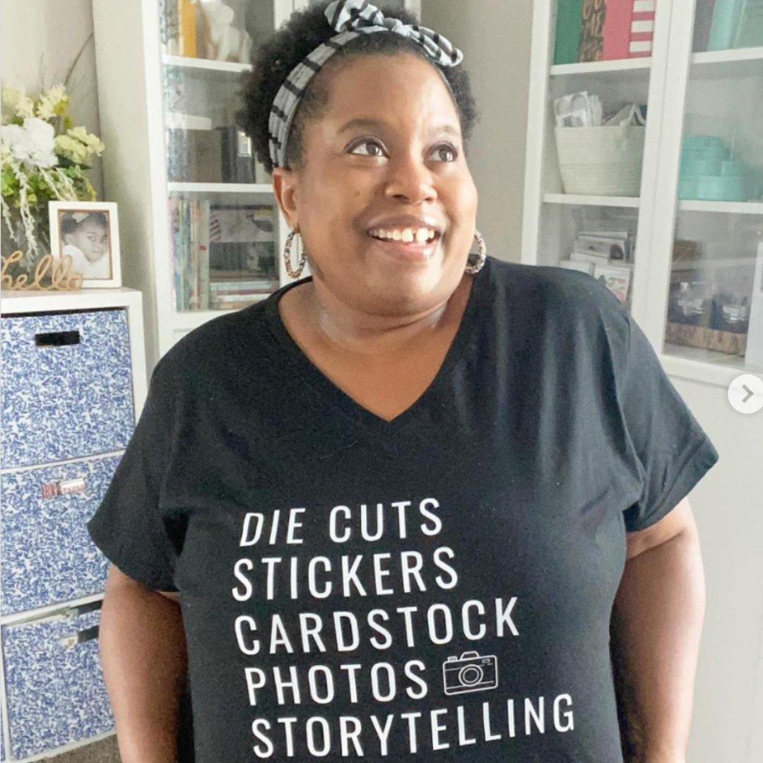 women wearing crafting themed slogan t-shirt